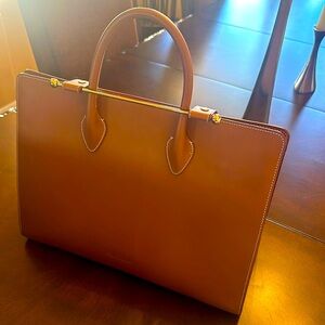 Strathberry full size tote bridle leather tan